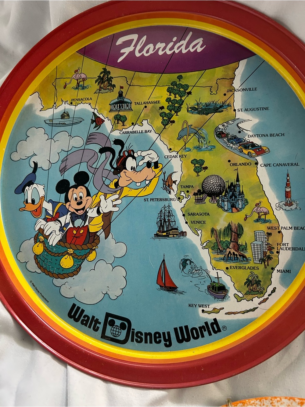 Disney Florida Map Decorative Plate - Orange Bird and Lion King Collective Plate - Picture 6 of 7
